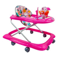 Andadera Para Bebé Con Tablero Musical Plegable Con Ruedas Color Rosa