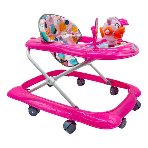 Andadera Para Bebé Con Tablero Musical Plegable Con Ruedas Color Rosa
